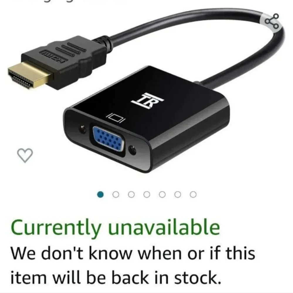 TechRise Gold Plated HDMI to VGA (Male to Female) Converter NWT SO